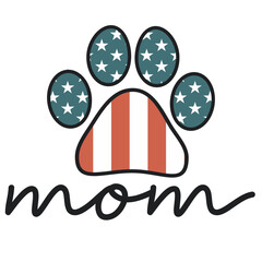 american flag and dog mom png