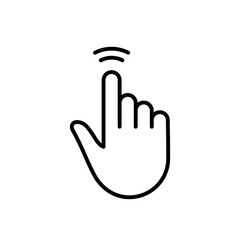 Double Tap Gesture of Computer Mouse. Pointer Finger Black Line Icon. Cursor Hand Linear Pictogram. Touch Click Press Swipe Point Outline Symbol. Editable Stroke. Isolated Vector Illustration