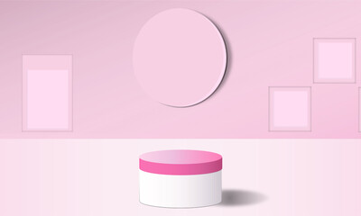 pink pedestal background