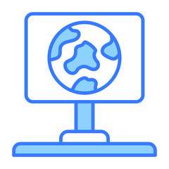 World globe on advertisement board denoting vector design of ecology advertisement in modern style, world earth day icon