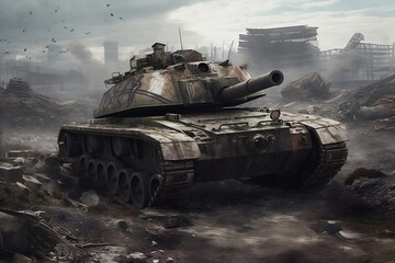 Military Tank got destroyed