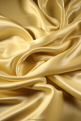 Realistic satin silk in soft yellow color, smooth and shiny appearance, luxurious look.