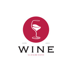 Wine logo design template.vector illustration of icon-vector
