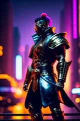 Fototapeta premium cybre emperor in the world of the future 