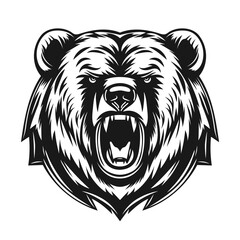 Bear head roaring. Vector illustration.