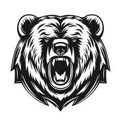 Bear head roaring. Vector illustration.