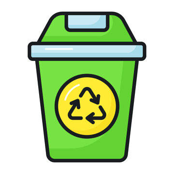 Have look at this amazing vector of recycling trash bin, garbage bin icon