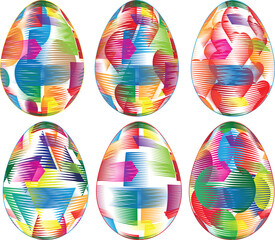Easter Egg Design. Vector oval shape. Ornament Easter eggs set.