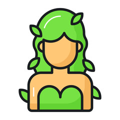 Beautiful design icon of gaia in trendy style, save the world vector, world earth day icon design