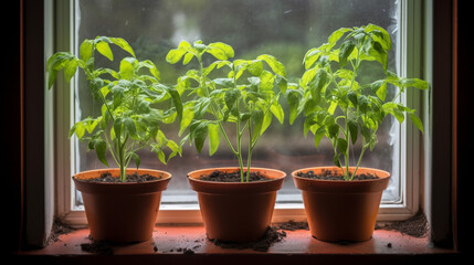 Seedlings of cucumbers in cups. Selective focus. Generative AI,