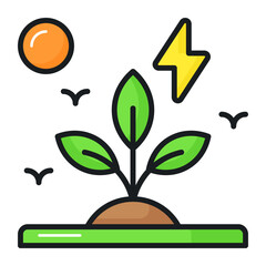 Obraz premium Beautifully designed vector of green energy, a well designed icon of eco energy isolated on white background