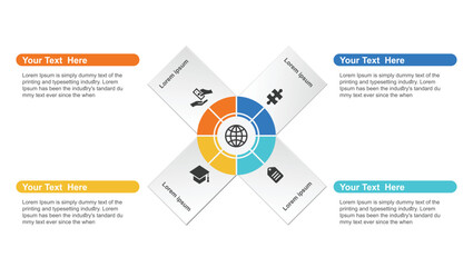 business infographics design template with icons and 4 options or steps. flow chart.