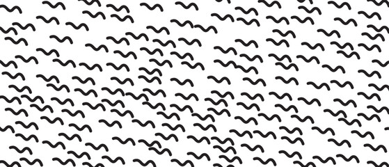 Black scribble line pattern on white background. Hand drawn lines pattern for backdrop design and wallpaper template. Simple classic lines with repeat texture. Lines background, vector illustration