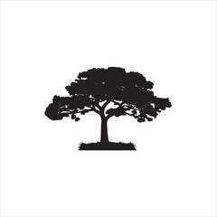 A cute tree silhouette vector art.