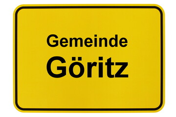 Illustration eines Ortsschildes der Gemeinde Göritz in Brandenburg
