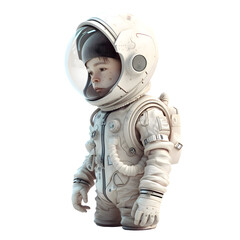 Out of This World 3D Astronaut Man on White Background PNG Transparent Background
