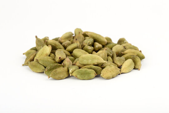 Cardamom Pods On White Background