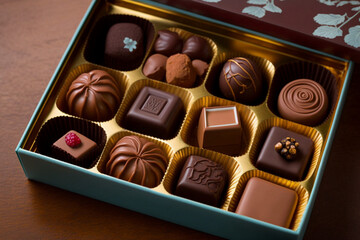 chocolate candies in box