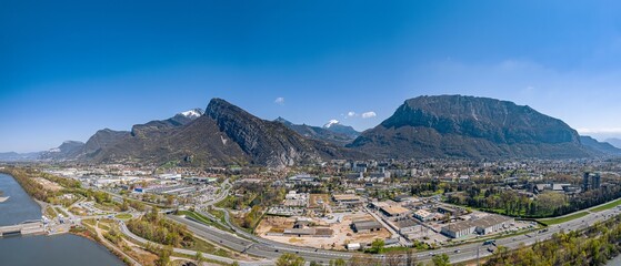 Saint Egrève vue de drone, Isère, Auvergne-Rhône-Alpes, France