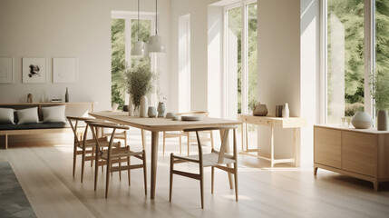 A Scandinavian-style dining room.
