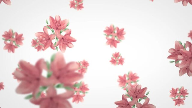 Easter and Spring Background with flowers falling