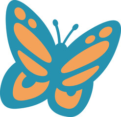 Cute Teal and Orange Butterfly