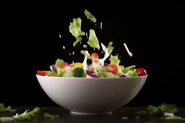 vegetable salad in bowl,ai generative