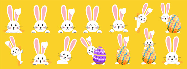 Easter rabbit, easter Bunny. Vector illustration.