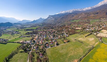 Claix vue de drone, Isère, Auvergne-Rhône-Alpes, France