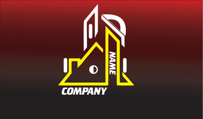company log illustration vector of a building