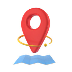 location map pin with marker web contact icon concept isolated on transparent background. illustration 3d render