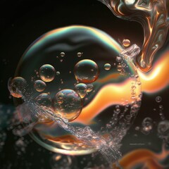 Fiery Bubbles: A Mesmerizing Display of Flames and Color.