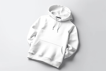White sweatshirt on a gray background mockup for advertising and design. Generative ai.