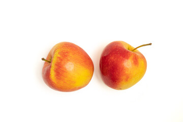 Red apples isolated on a white background.