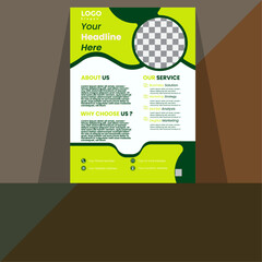 corporate Business A4 vector flyer design for company promotion.poster or brochure cover layout and advertising
