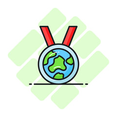 An amazing vector design of eco medal in modern and trendy style, isolated on white background