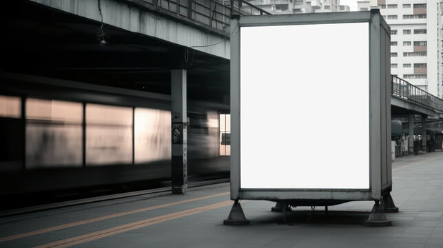 Maximize your brand exposure with our public advertisement board mockup. Generative AI