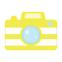 Photo camera isolated on white background. Vector illustration in flat style