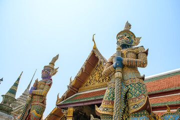 Guardian Daemon of the Emerald Buddha and Grand Palace Bangkok, Thailand