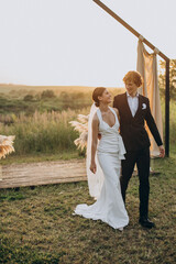 Bride and groom on their wedding ceremony