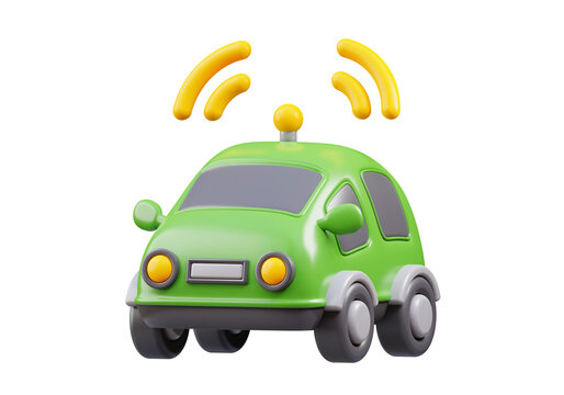 3d rendering of  electric car with sensors illustration, suitable for your projects related to green energy, electric car, and renewable energy	
