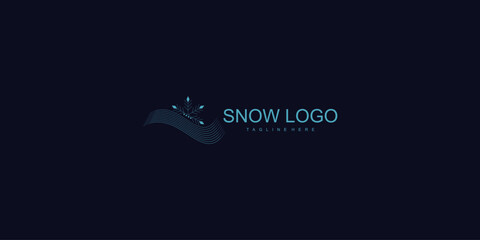 Snow logo design with modern concept premium vector