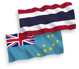 Flags of Tuvalu and Thailand on a white background