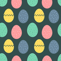 Easter eggs colorful seamless pattern wallpaper.