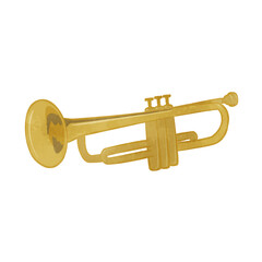 Illustration of a cute trumpet brass instrument