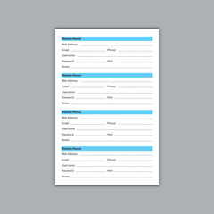 Internet Address and Password Log book for Amazon KDP Low content book