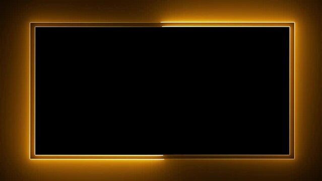 neon border frame, golden glowing border, rectangle, square, frame, black screen frame, border black screen, glowing frame, glowing border	