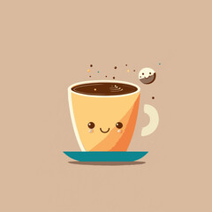 coffee cup icon, cup of coffee, illustration of a cup of coffee, Coffee cup logo images illustration design, vector flat design	