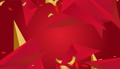 Golden Elements Abstract Vector Pink Background.