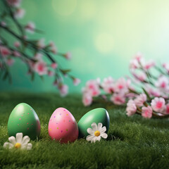 easter eggs in a basket